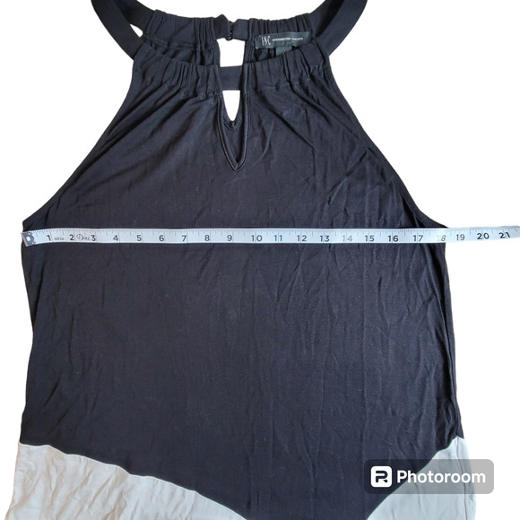 INC International Concepts A Symmetrical Black and White Tank Top Size L - Picture 3 of 7